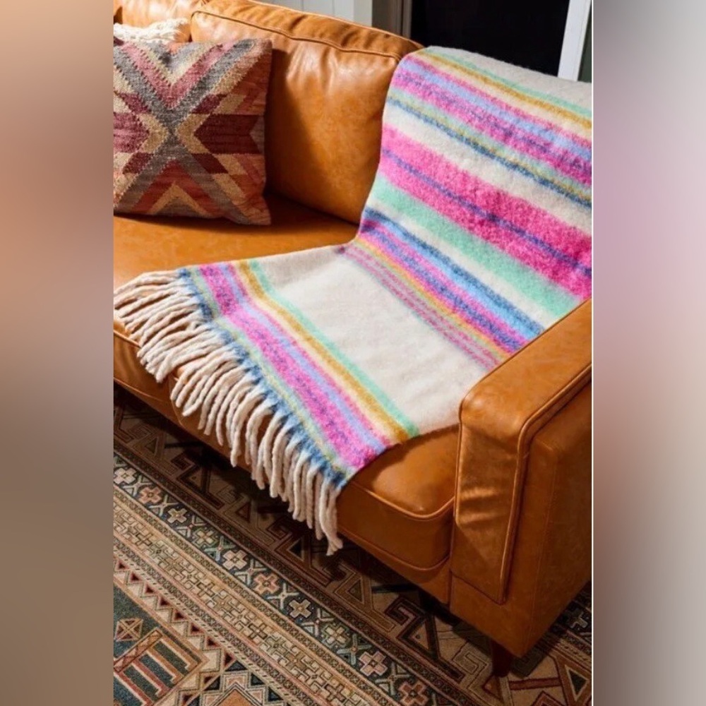 Free People Skye Fringe Stripe Throw Blanket